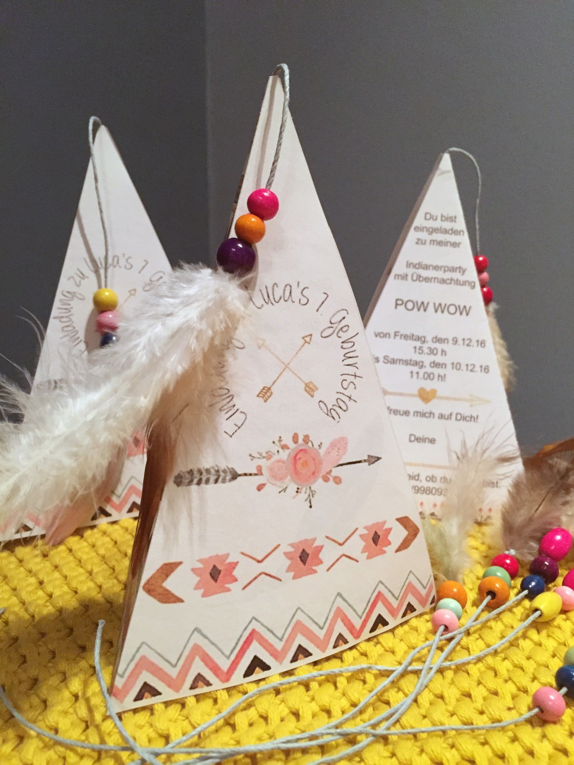 POW WOW Einladungskarten