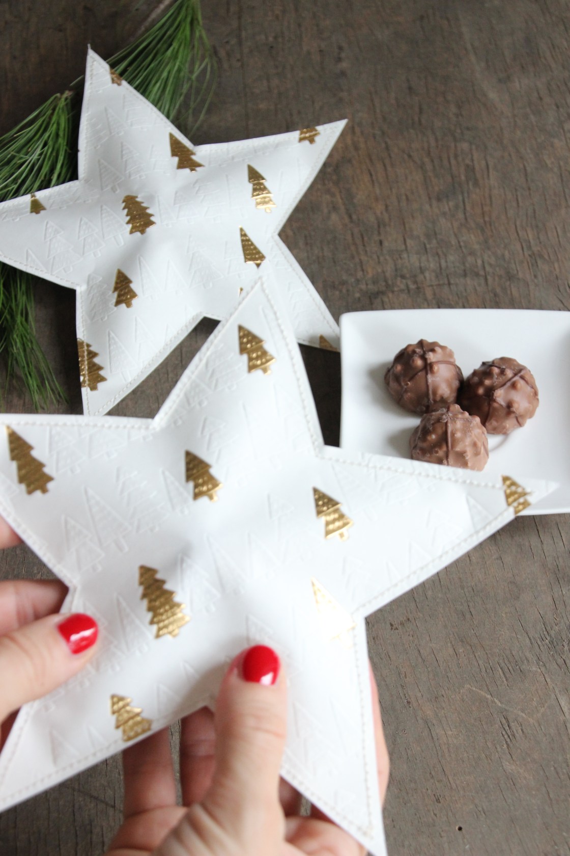 Ein Weihnachtsstern aus Geschenkpapier&nbsp;genäht